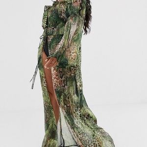 Animal Print Beach Coverup - Kimono